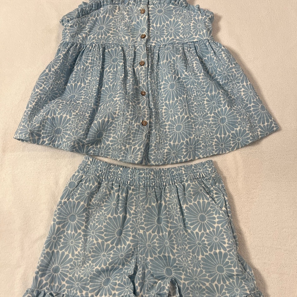Floral Blue Kids Matching Set